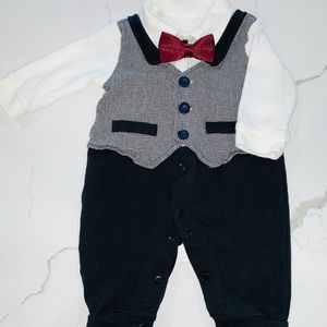 JoJo Mama Bebe Onesie bow tie suit